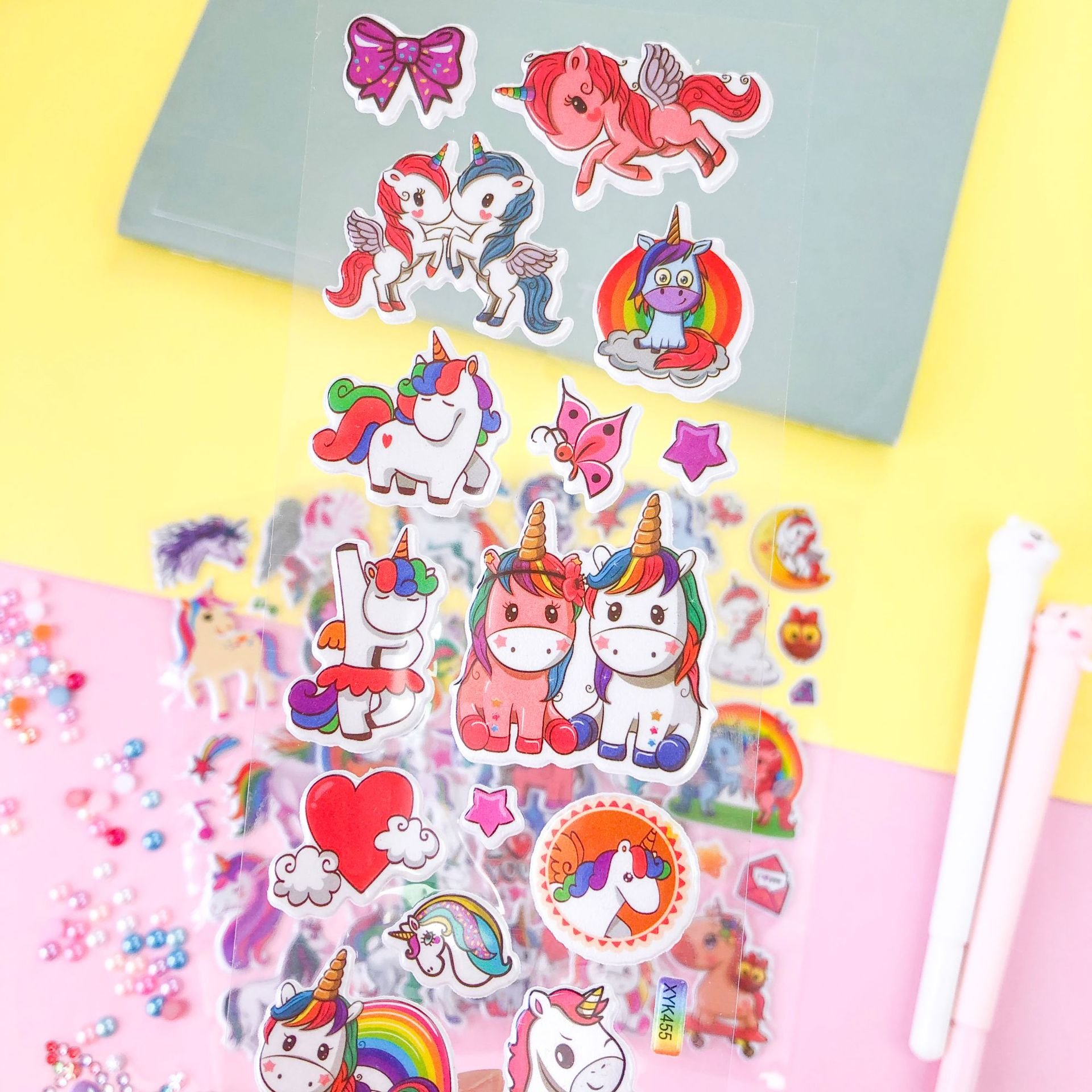 Best Quality Princess Dress Up Cartoon Girl Stickers 3d Puffy Waterproof Cartoon animal sticker