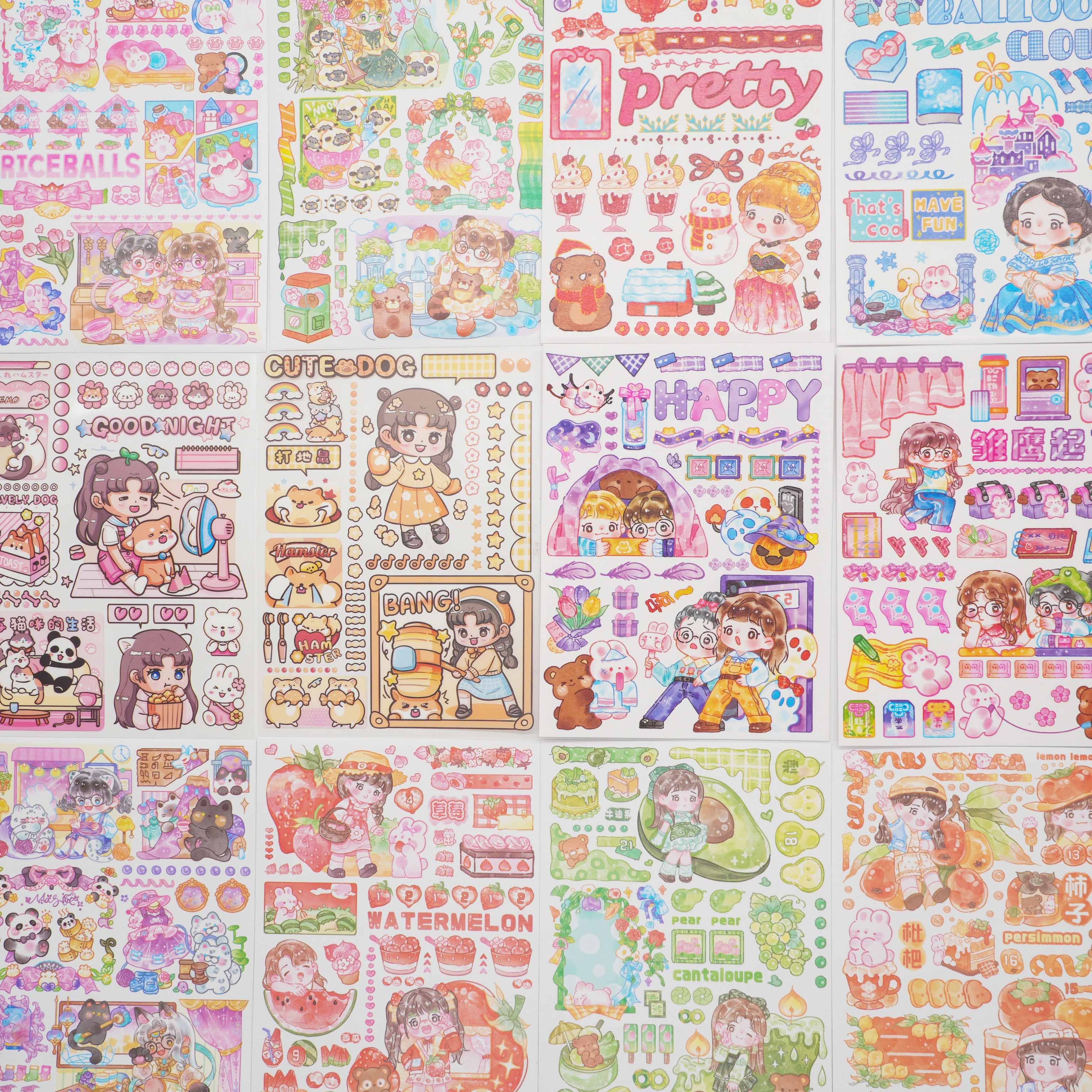 Paper Sticker Kawaii Journal Stickers Custom cute sticker girl game Creative