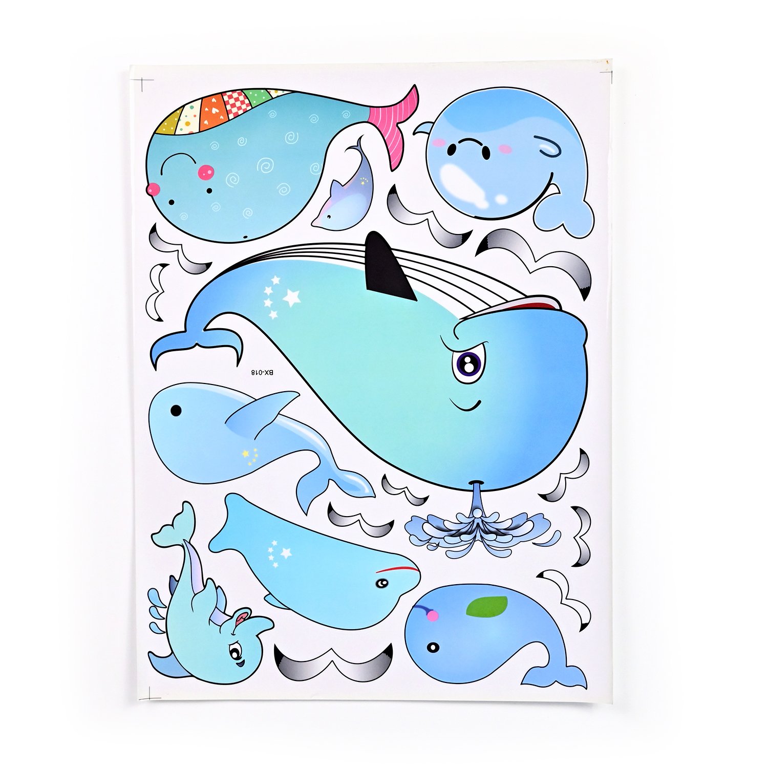 kindergarten Fresh seafood shop decoration early education cartoon animal glass center door film static electricity stickers