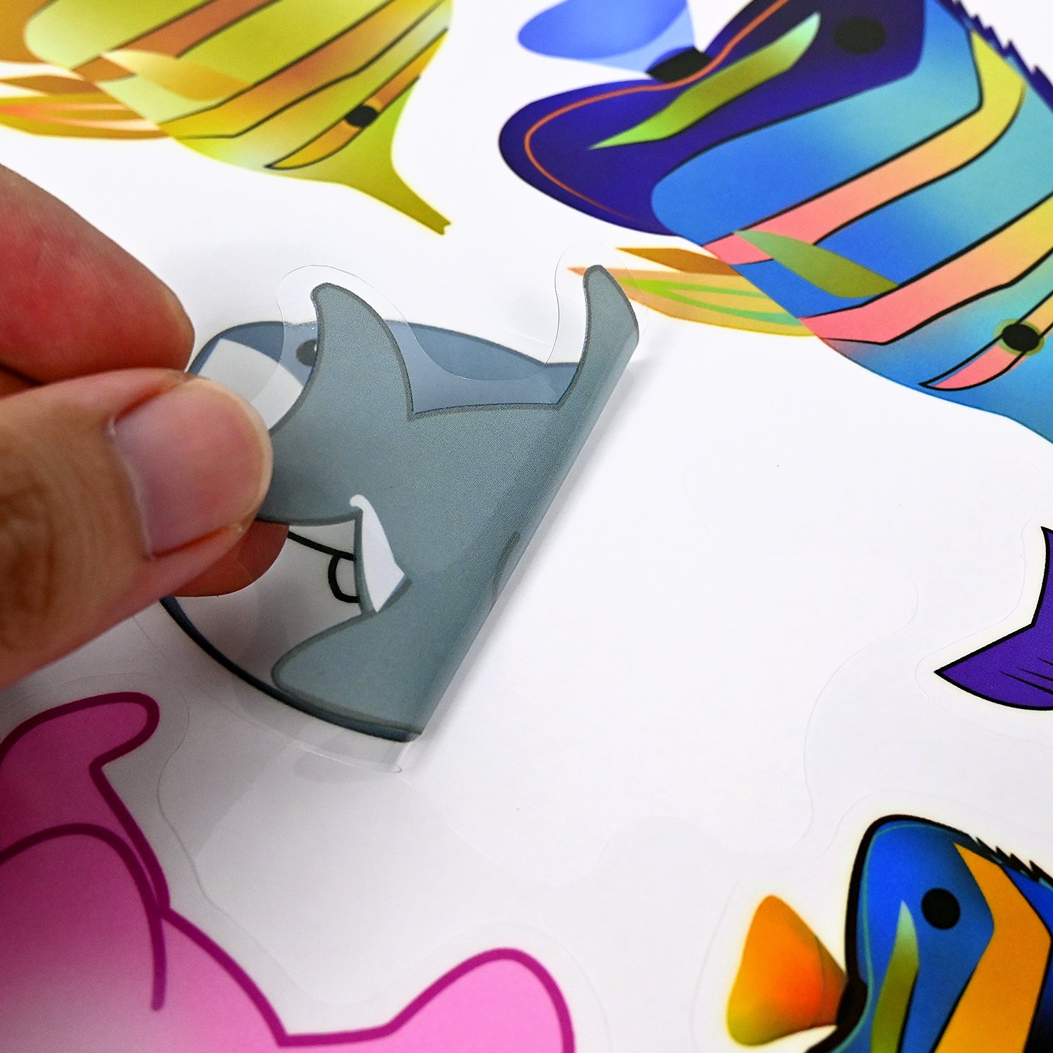 kindergarten Fresh seafood shop decoration early education cartoon animal glass center door film static electricity stickers