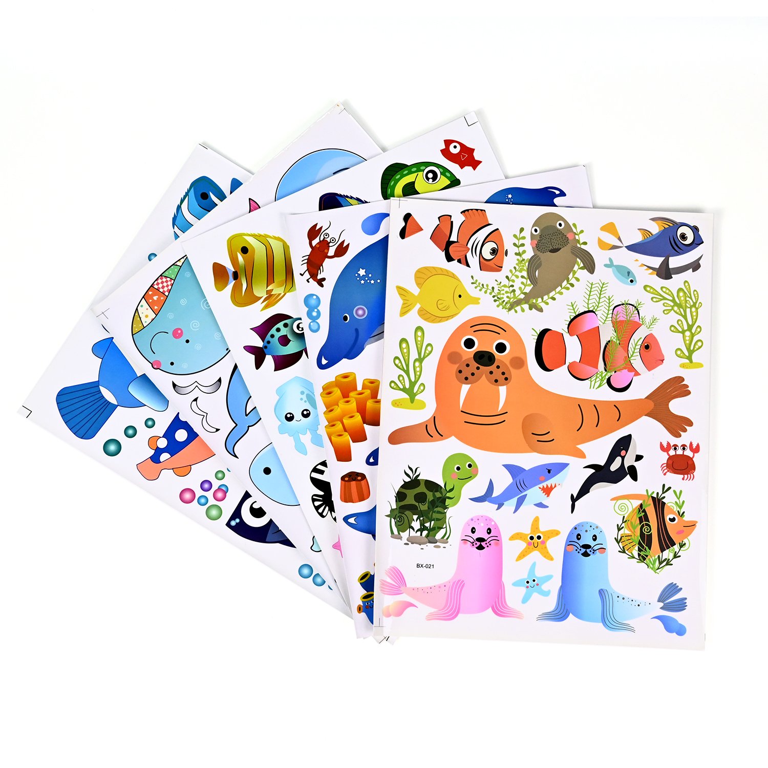 kindergarten Fresh seafood shop decoration early education cartoon animal glass center door film static electricity stickers