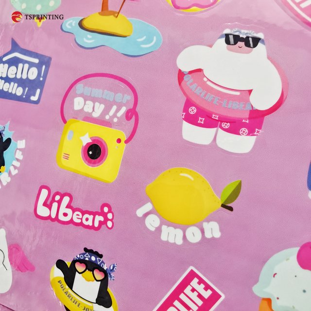 Free Sample Custom Sticker Sheets Cartoon Label Animal Stickers for Kids Gift Waterproof Bear Adhesive Stickers Printing Service