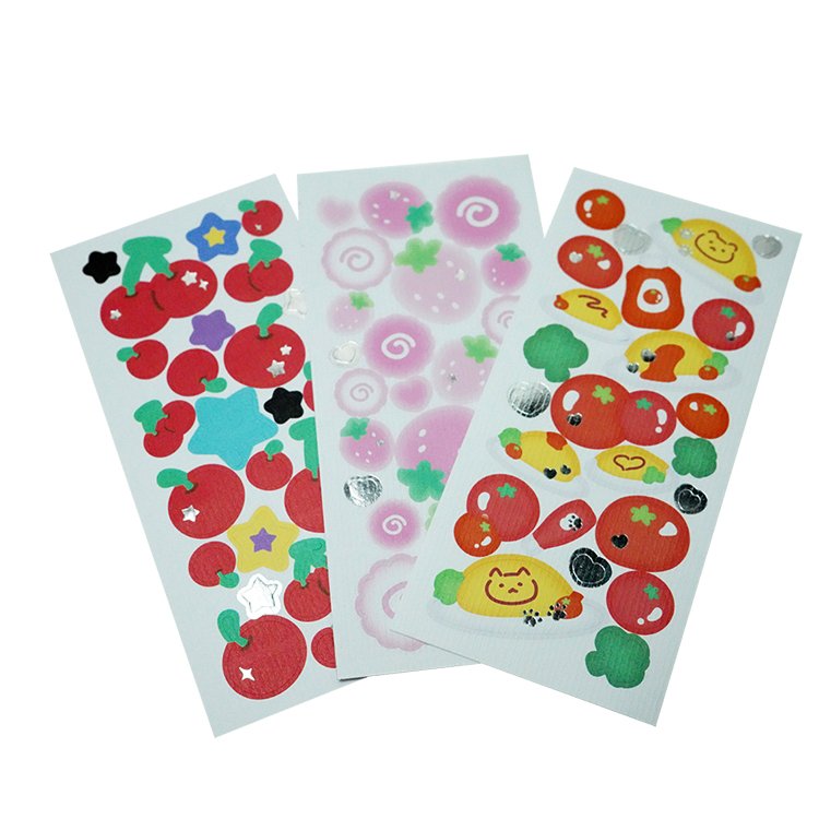 Custom Printing Cartoon Sticker Vinyl Die Cut Sticker Sheet Removable Kiss Cut Vinyl Stickers Sheet