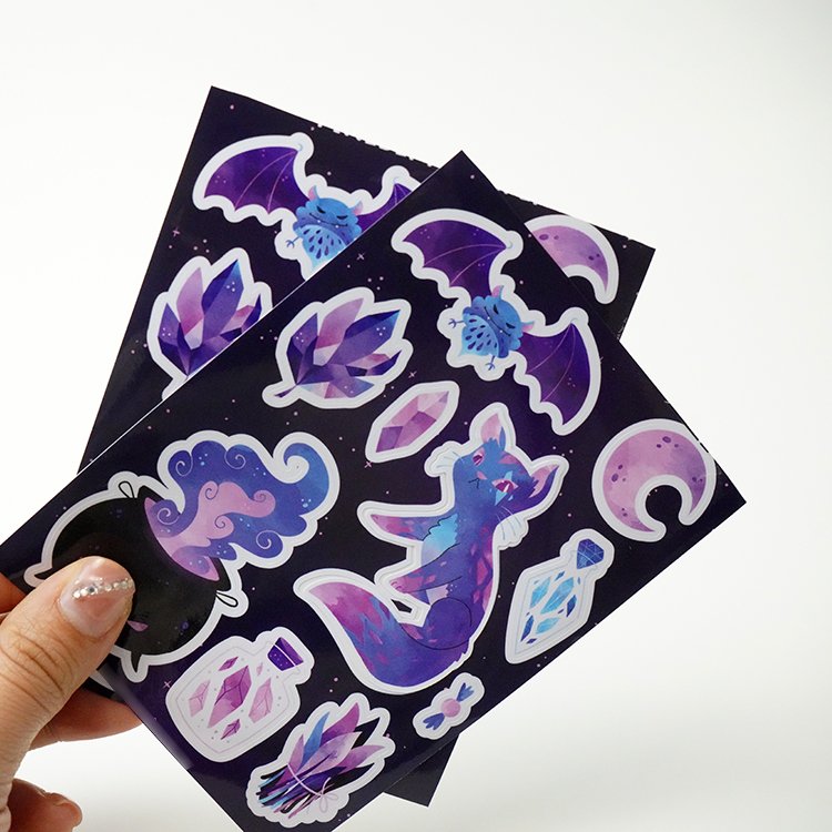 Custom Printing Cartoon Sticker Vinyl Die Cut Sticker Sheet Removable Kiss Cut Vinyl Stickers Sheet
