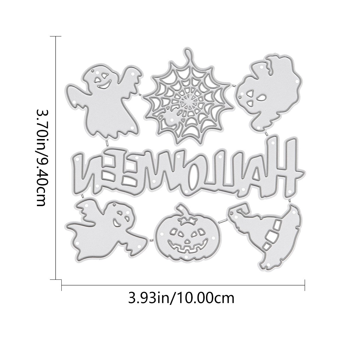 Cartoon Skeleton Halloween Dies Cutting Mini Hand Account Sticker with Carbon Steel Custom Gravure Printing Carved Technique