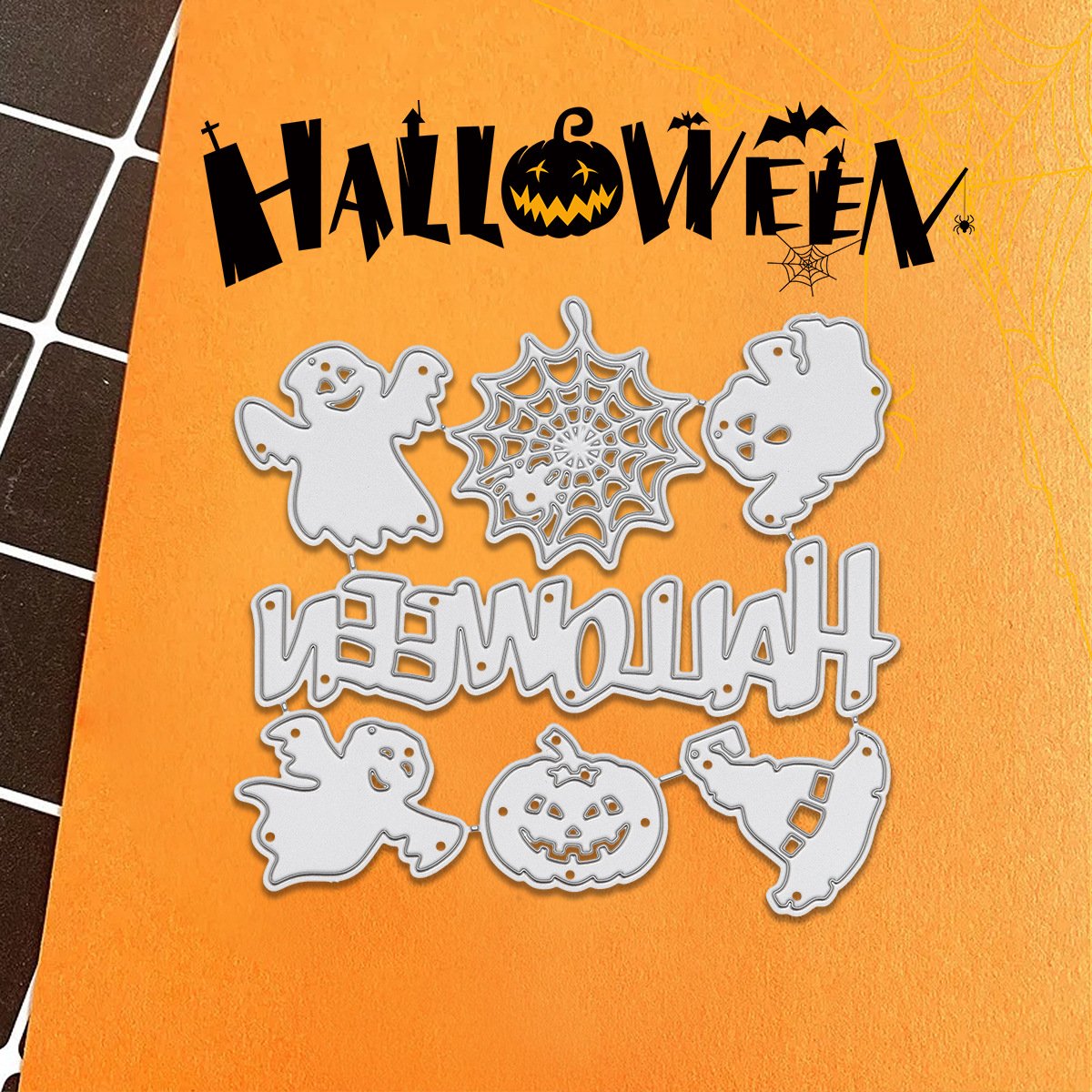 Cartoon Skeleton Halloween Dies Cutting Mini Hand Account Sticker with Carbon Steel Custom Gravure Printing Carved Technique