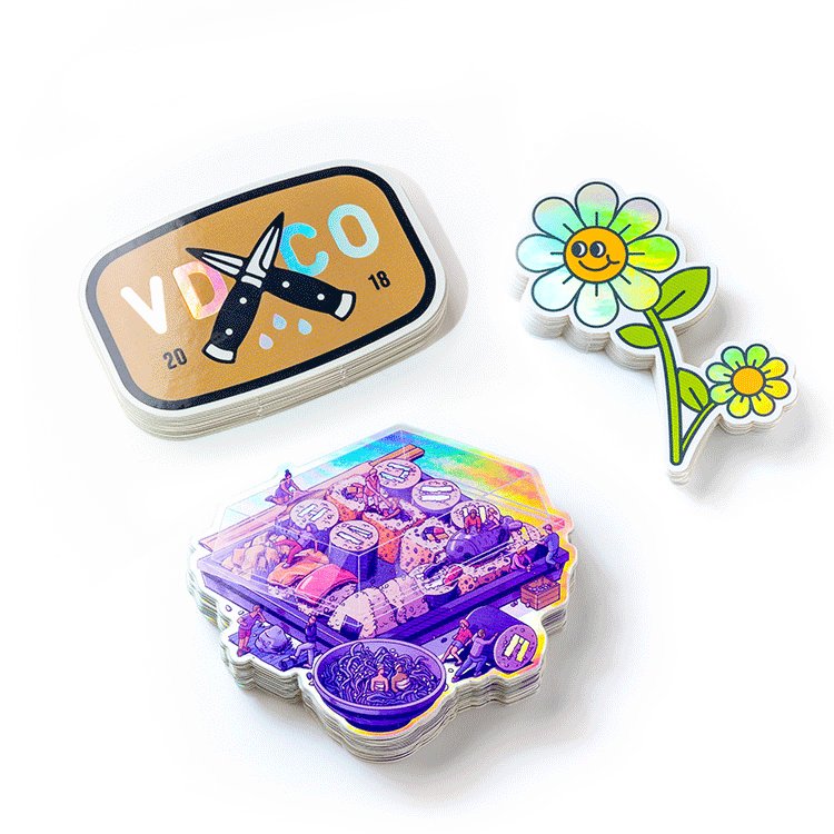 Custom Design Personalized Logo Self Adhesive Waterproof PVC Vinyl Cartoon Die Cut Sticker Custom Stickers