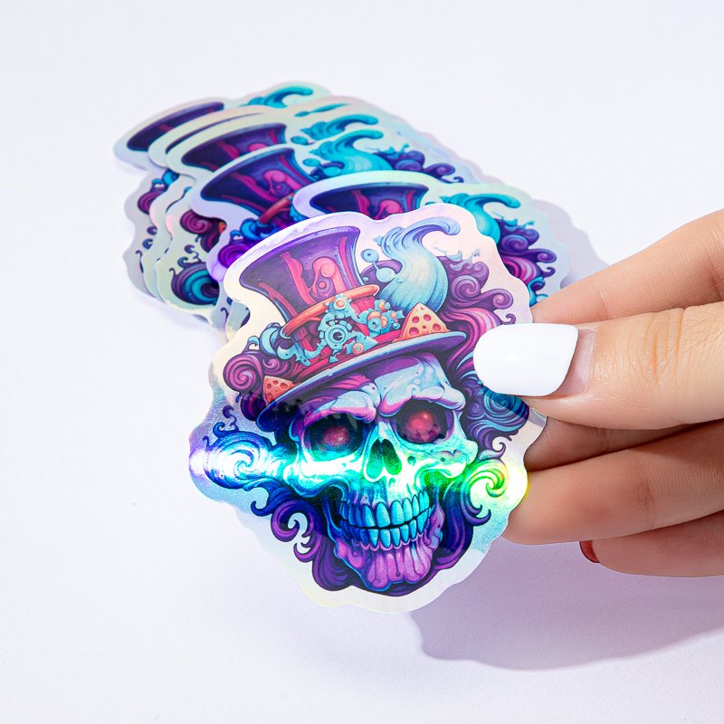 Custom Waterproof Outdoor Digital Printing Logo Label Sticker Custom Design Rainbow Holographic Sticker