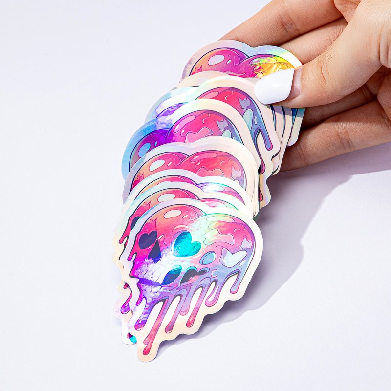 Custom Waterproof Outdoor Digital Printing Logo Label Sticker Custom Design Rainbow Holographic Sticker