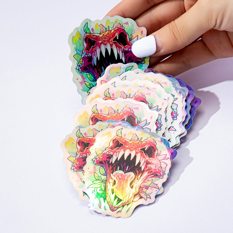 Custom Waterproof Outdoor Digital Printing Logo Label Sticker Custom Design Rainbow Holographic Sticker