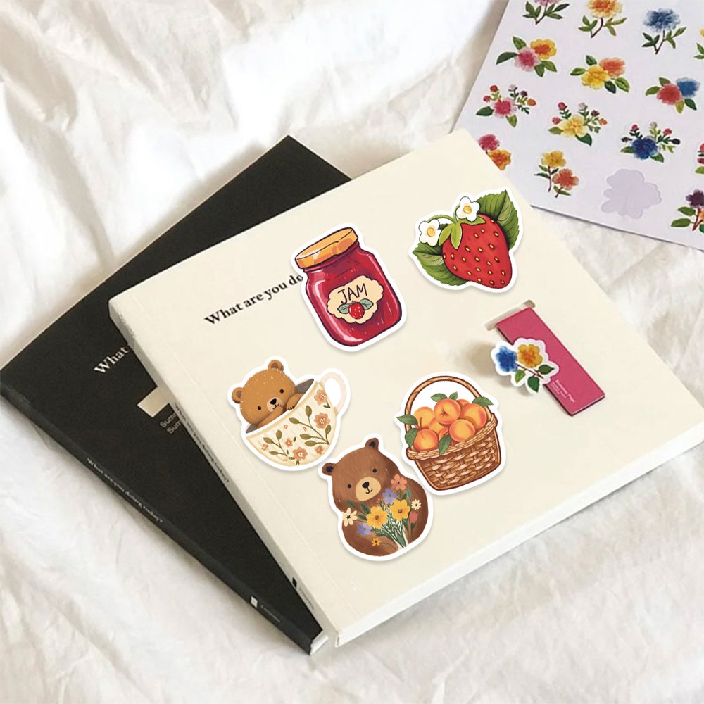 50pcs Retro Cartoon Animals Plants Magic Forest Stickers for Laptop Phone Guitar Luggage Waterproof Graffiti Kids Toys Decals