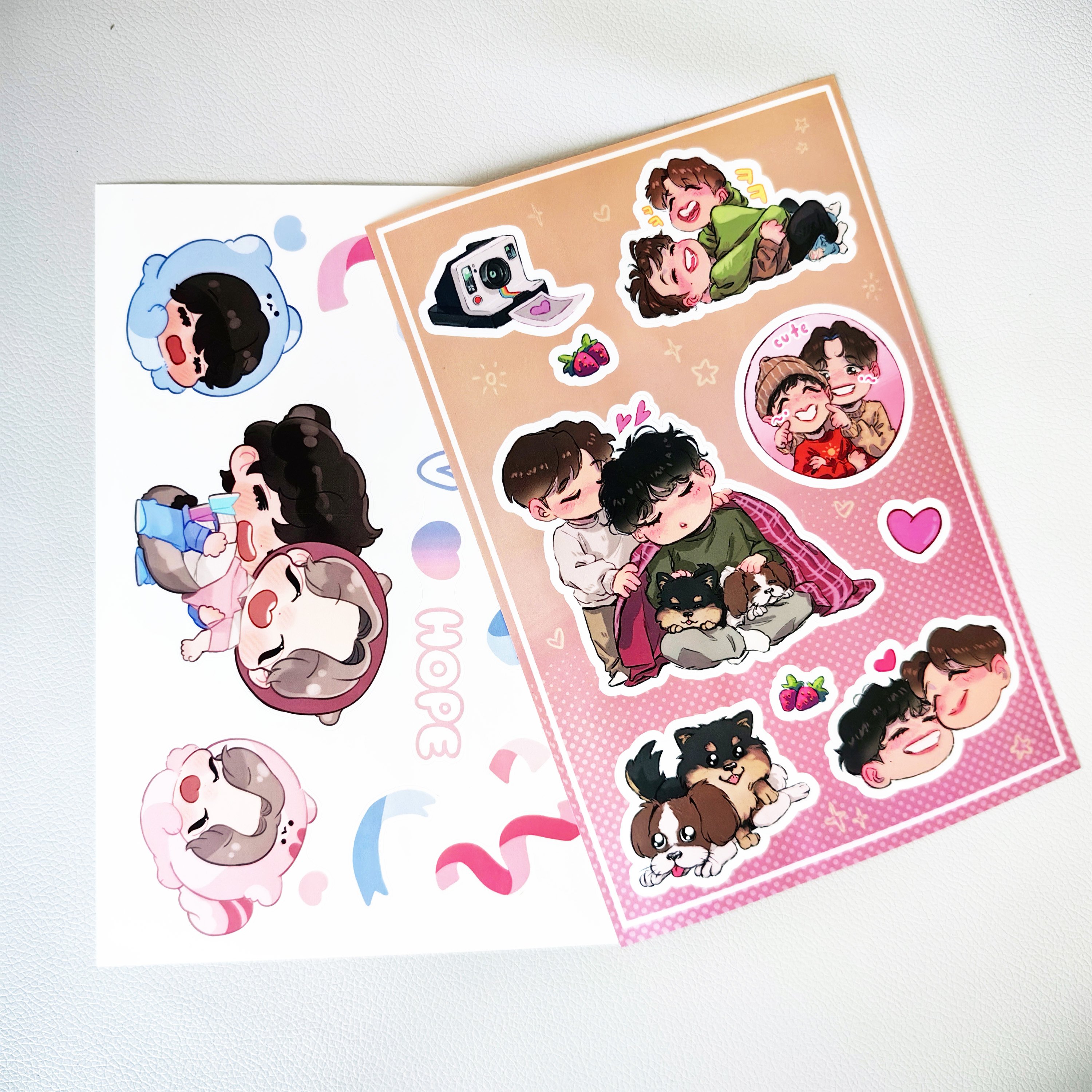Custom Stickers Vinyl Die cut UV Printed Holographic Vsco Cartoon Pvc Label Pack Adhesive Waterproof Customs Logo Stickers Sheet