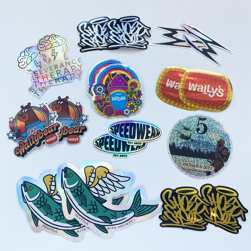 Custom Stickers Vinyl Die cut UV Printed Holographic Vsco Cartoon Pvc Label Pack Adhesive Waterproof Customs Logo Stickers Sheet