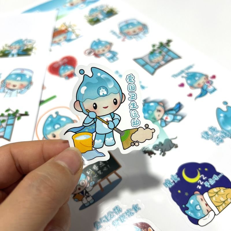 Beautiful High Quality Custom cartoon kiss cut sticker paper custom printing die cut sticker sheet