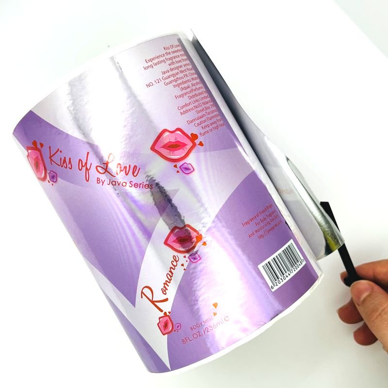 Hot sales Customized sticker roll luxury waterproof Cosmetic logo Vinyl sticker roll