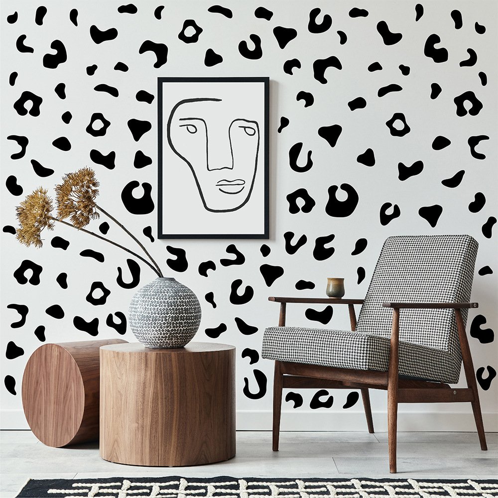 Cartoon Wall Stickers for Kids Pvc Vinyl Wall Decals Removable Black Print Waterproof Home Wall Art Decor