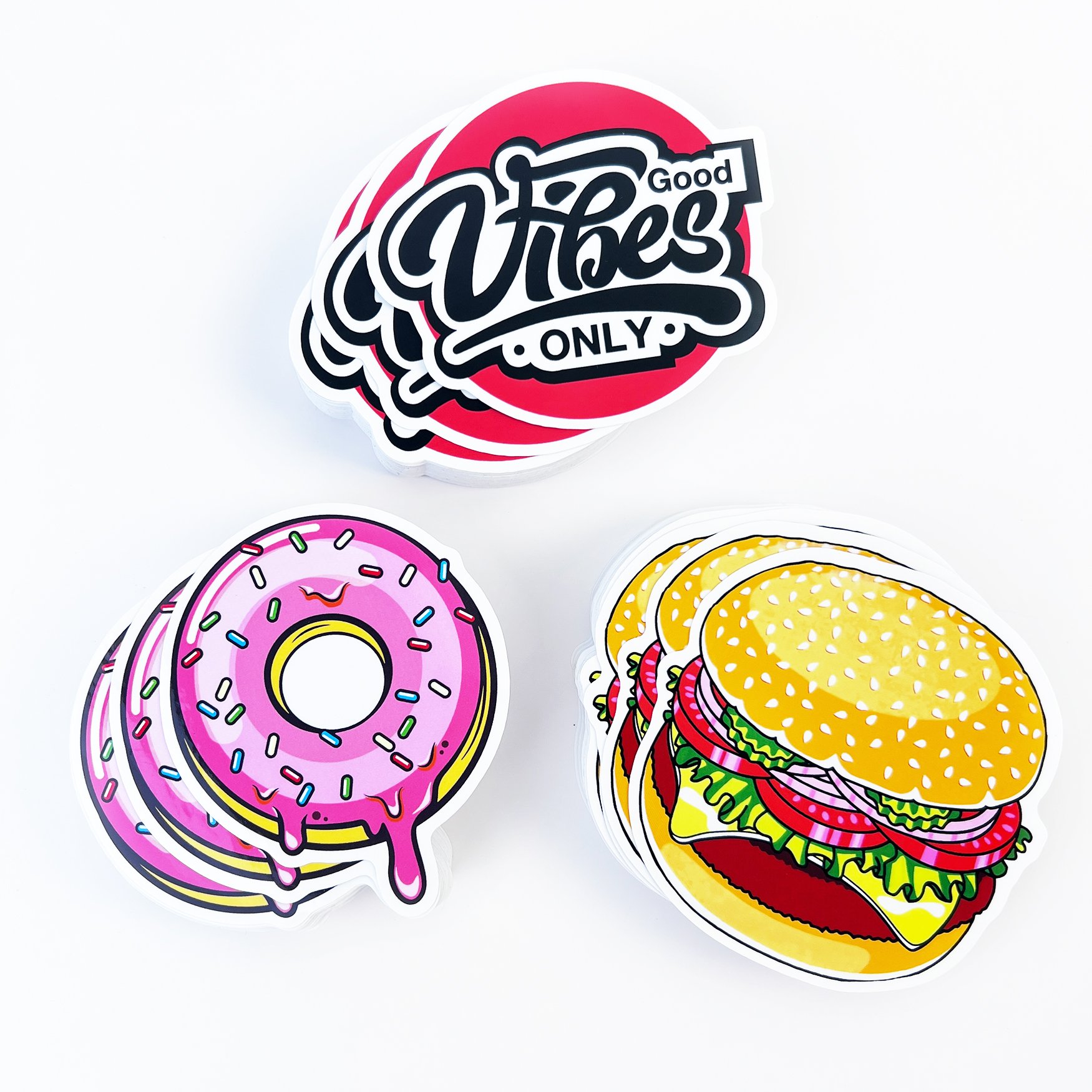 Custom Pink Hologram Stickers Label Waterproof Self Adhesive Printing Logo Vinyl Cartoon Stickers Die Cut Sticker