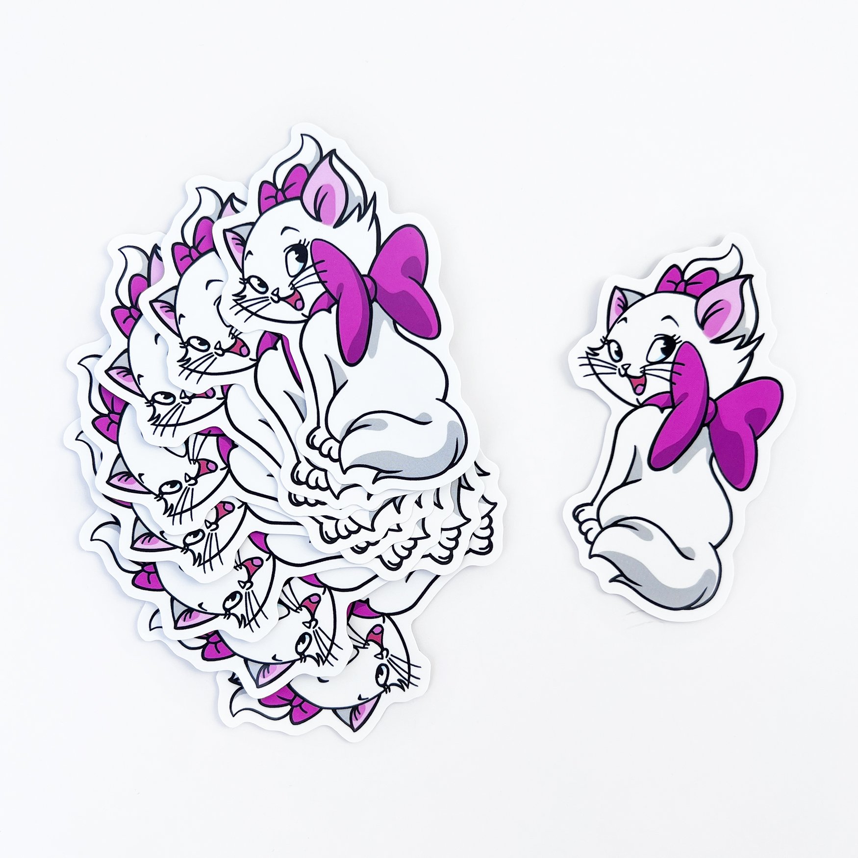 Custom Pink Hologram Stickers Label Waterproof Self Adhesive Printing Logo Vinyl Cartoon Stickers Die Cut Sticker