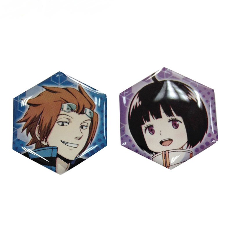Hexagon 3D Clear Cartoon Epoxy Stickers Cute Japanese Manga Character Epoxy Resin Decals