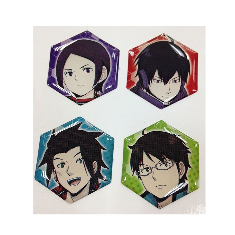 Hexagon 3D Clear Cartoon Epoxy Stickers Cute Japanese Manga Character Epoxy Resin Decals