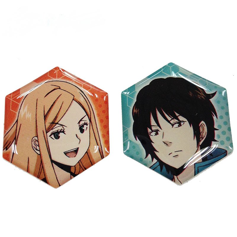 Hexagon 3D Clear Cartoon Epoxy Stickers Cute Japanese Manga Character Epoxy Resin Decals