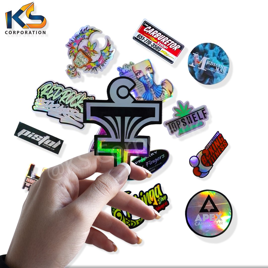Custom Designed Holographic PVC Sticker Authentic Hologram with Cartoon Style Made from Vinyl