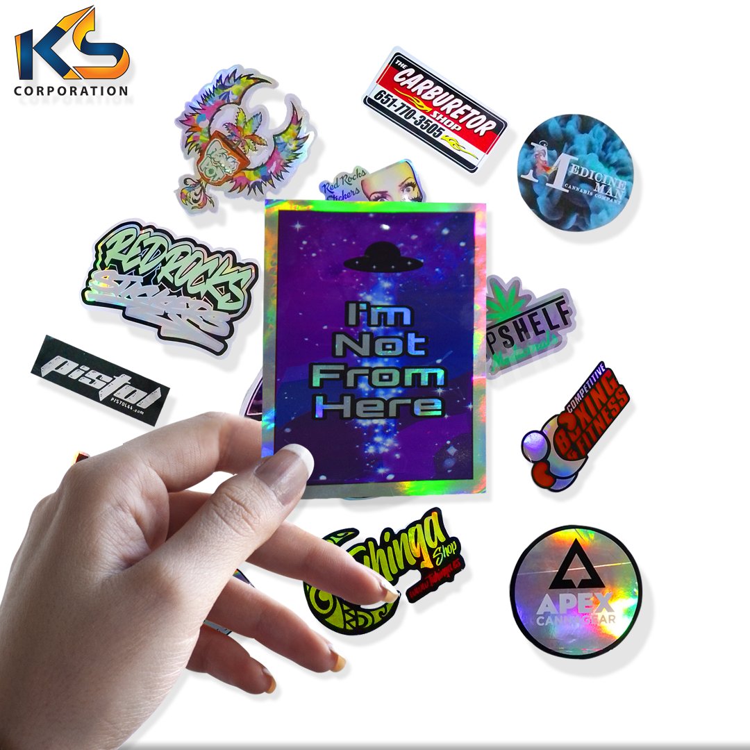 Custom Designed Holographic PVC Sticker Authentic Hologram with Cartoon Style Made from Vinyl