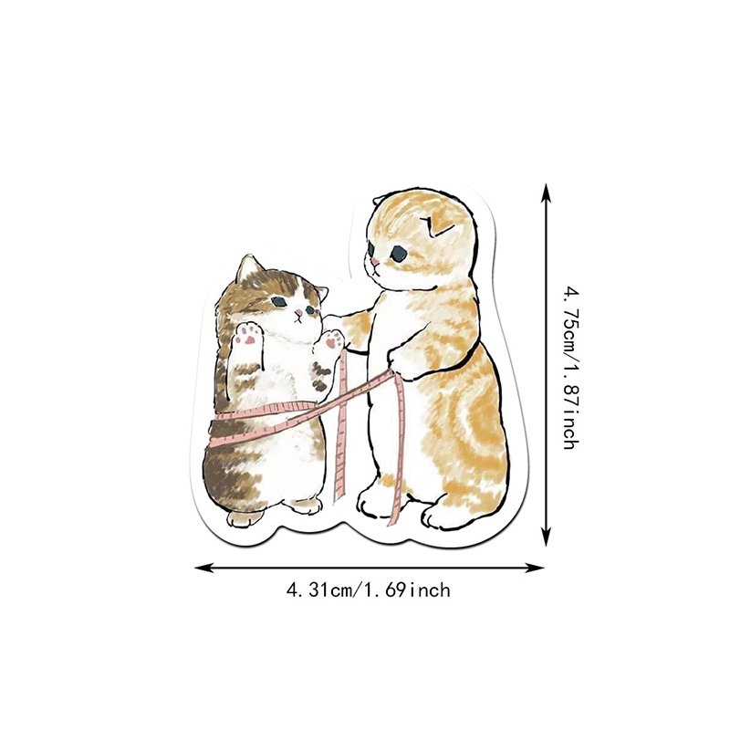 64PCS/Pack Cute Cat Stickers Waterproof Stickers Decals for Laptop Guitar Motorcycle Bike Skateboard Luggage Cartoon Stickers