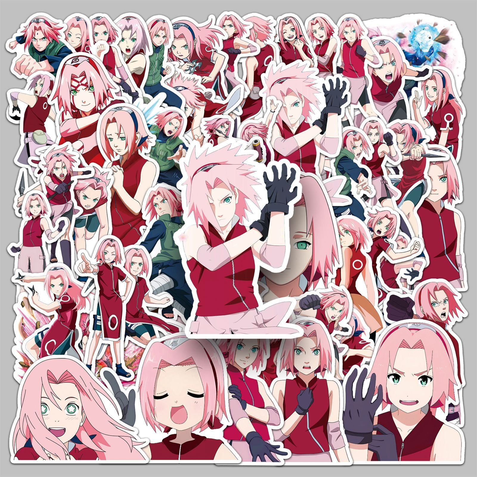 50PCS Paper Anime Sticker Set for Laptop Luggage Cartoon Waterproof Sticker Hatake Kakashi Uchiha Sasuke Gaara Stickers