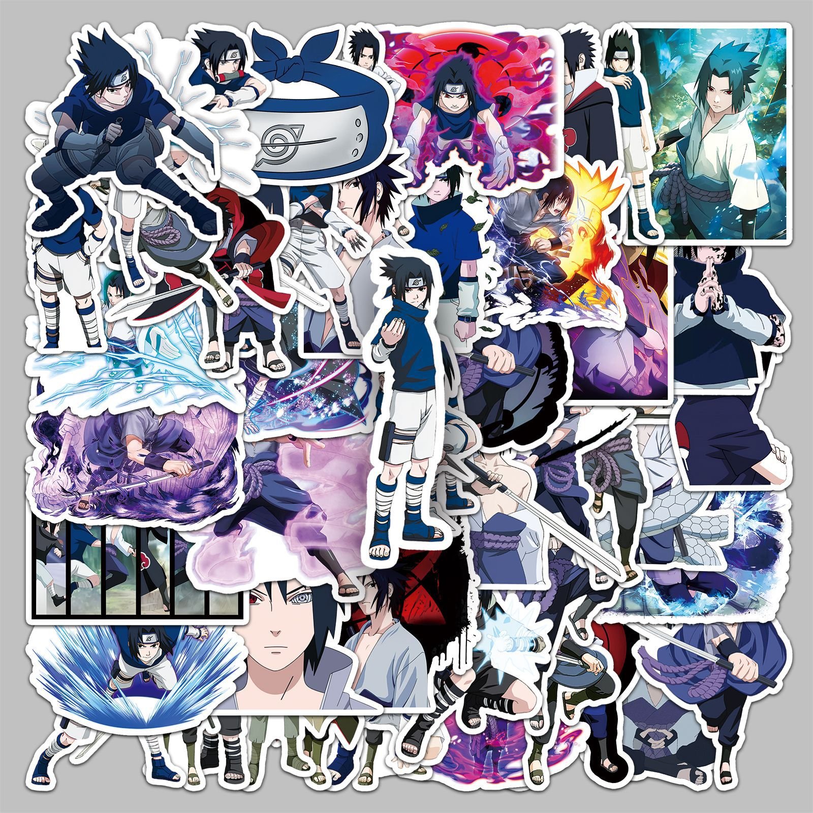 50PCS Paper Anime Sticker Set for Laptop Luggage Cartoon Waterproof Sticker Hatake Kakashi Uchiha Sasuke Gaara Stickers