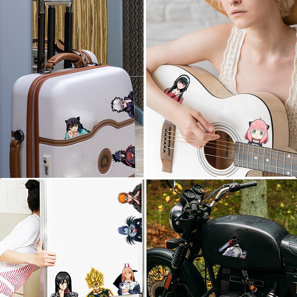 New Hot Selling 3D Anime Mobile Stickers Cartoon Cute Label Stickers Computer Mobile Phone Guitar Decorative Waterproof Sticker