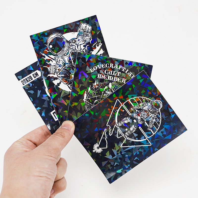 Self Adhesive Waterproof Holographic PVC Vinyl Logo Printing Kawaii Cartoon Kiss Cut Stickers Custom Sticker Sheet