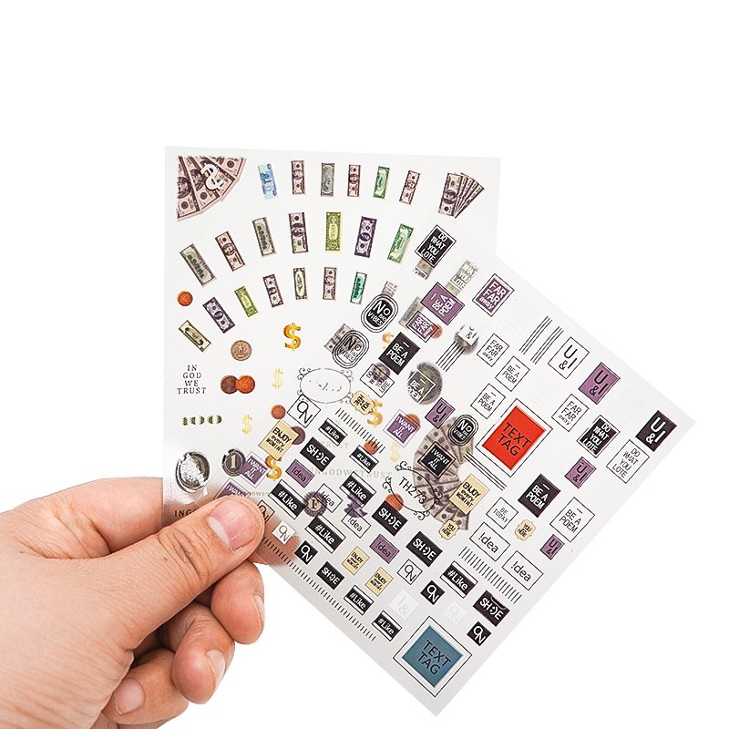 Self Adhesive Waterproof Holographic PVC Vinyl Logo Printing Kawaii Cartoon Kiss Cut Stickers Custom Sticker Sheet