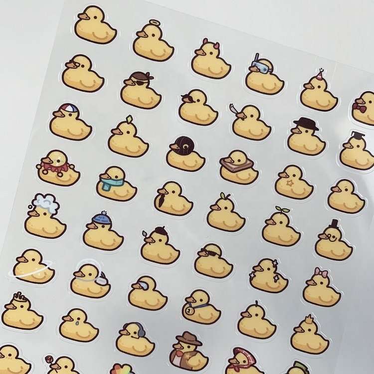 Custom Clear Transparent Sticker Sheets With White Base and Clear Backing and Poly Sleeve