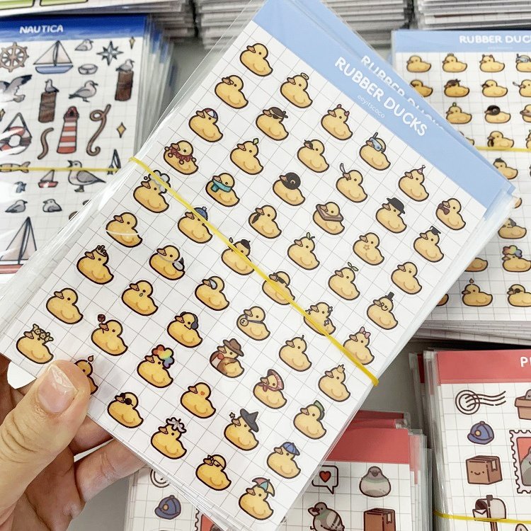 Custom Clear Transparent Sticker Sheets With White Base and Clear Backing and Poly Sleeve