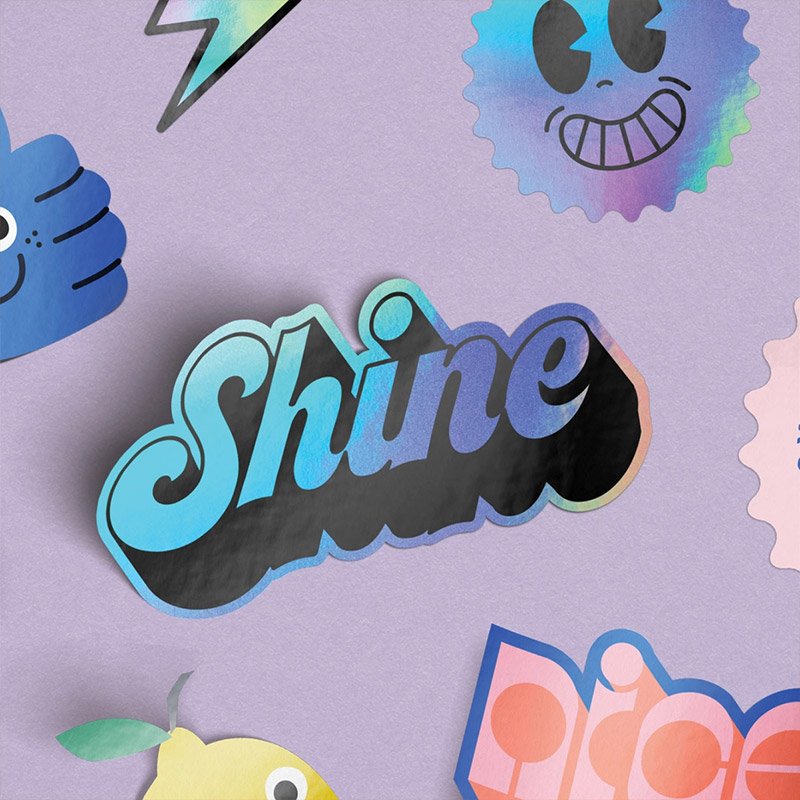 Rainbow Bulk Sparkle Half Die Cutting Sticker Vynyl Tags Mini Kids Stickers Cut Printing