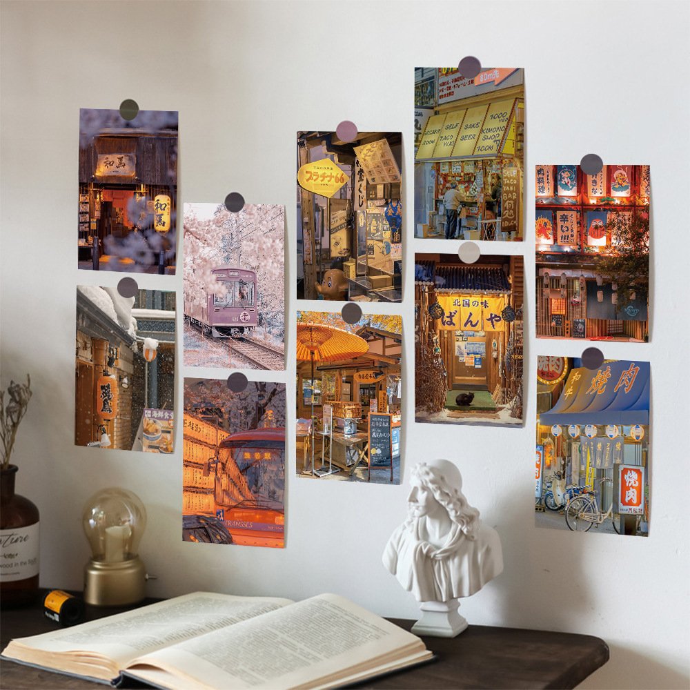 10pcs Vintage Style Japanese Izakaya Postcard Card Decoration Family Bedroom Living Room Student Desk Dormitory Wall Collage