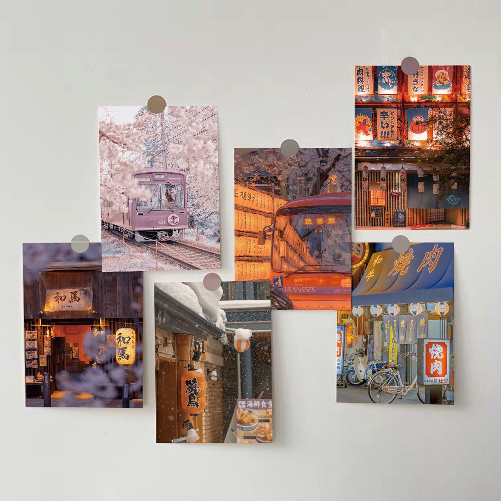 10pcs Vintage Style Japanese Izakaya Postcard Card Decoration Family Bedroom Living Room Student Desk Dormitory Wall Collage