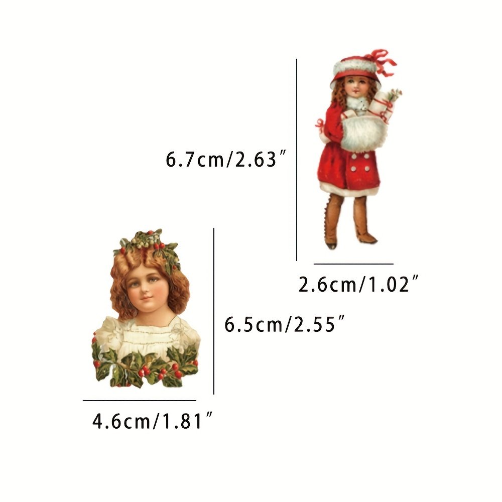 Christmas Cartoon Stickers 50pcs Clear Kiss Cut Waterproof Vinyl Labels Diary Self Adhesive Santa Claus Tree Festival Decoration