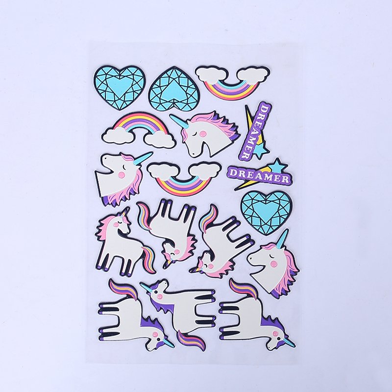 Hot High Quality Custom Decorative Bubble Sticker 3d Custom Cute Cartoon Puffy Stickers for Kids OPP Bag Promotional Gifts LC-01