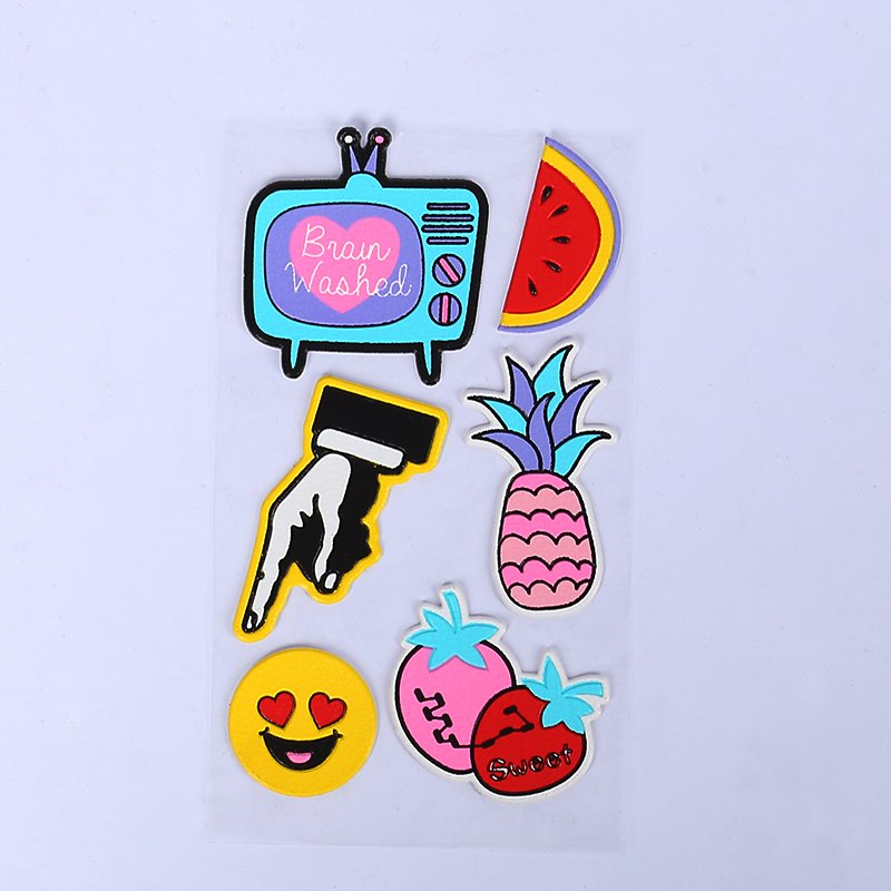 Hot High Quality Custom Decorative Bubble Sticker 3d Custom Cute Cartoon Puffy Stickers for Kids OPP Bag Promotional Gifts LC-01