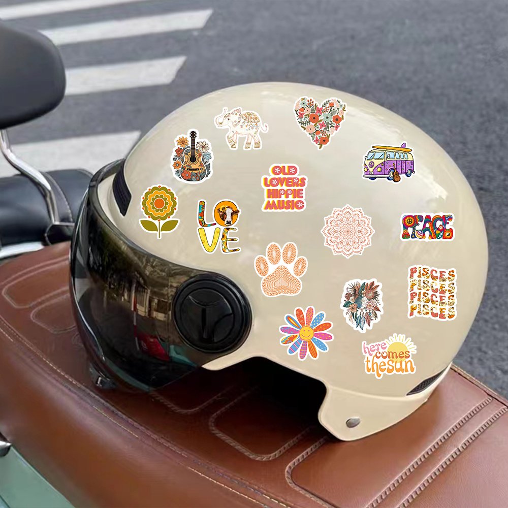 54pcs hippie graffiti stickers packs for Cross border cartoon watercolor sea creature Decorate water bottle luggage PVC