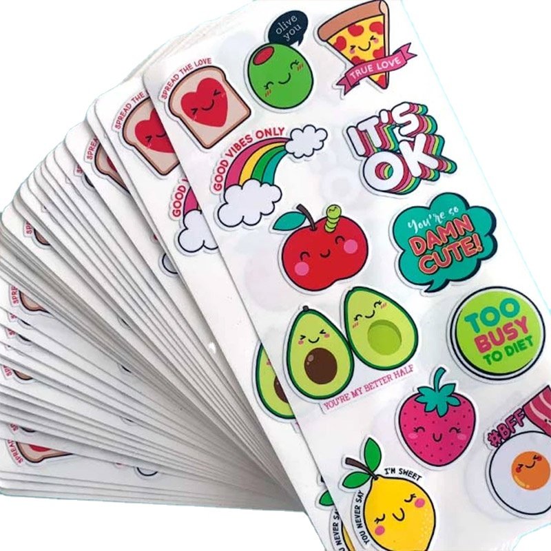 Custom Print Die Cut Waterproof Vinyl Adhesive Promotion Cartoon Decorative Frosted Stickers Custom