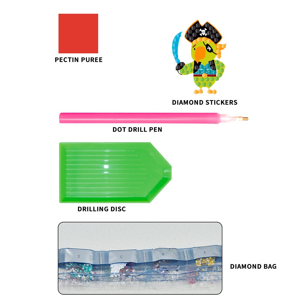Mosaic Diamond Painting DIY Wholesale painting set children's cartoon Pirate crocodile cute 5d diamond painting stickers