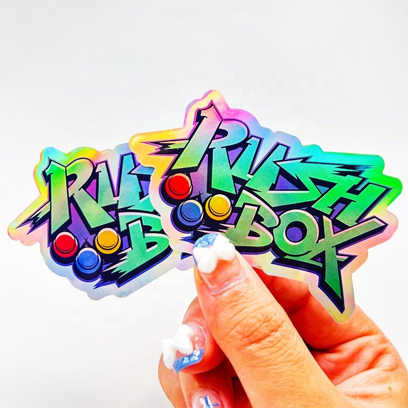 Factory Direct Wholesale High Quality Holographic Stickers Adhesive Custom Shiny Hologram Stickers for Business Brand Logo