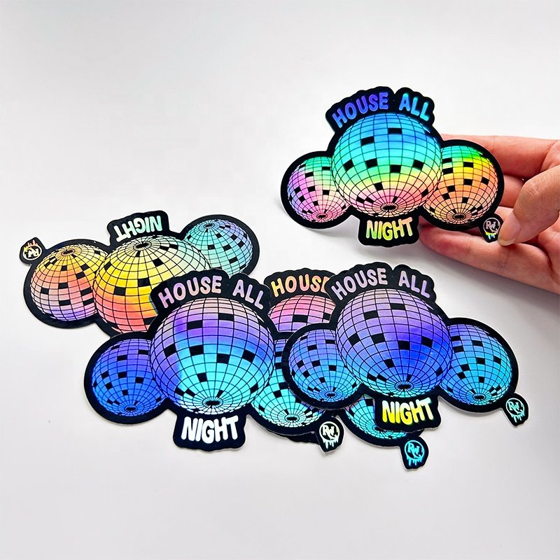 Factory Direct Wholesale High Quality Holographic Stickers Adhesive Custom Shiny Hologram Stickers for Business Brand Logo