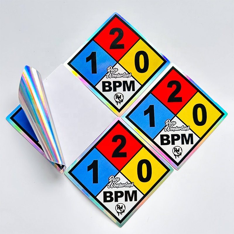 Factory Direct Wholesale High Quality Holographic Stickers Adhesive Custom Shiny Hologram Stickers for Business Brand Logo