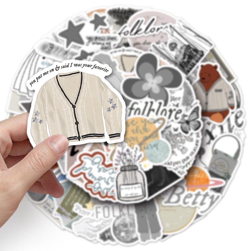 50Pcs Factory Sale Star Graffiti Custom Sticker Cartoon Taylor Albums Folklore Stickers For Laptop Waterproof