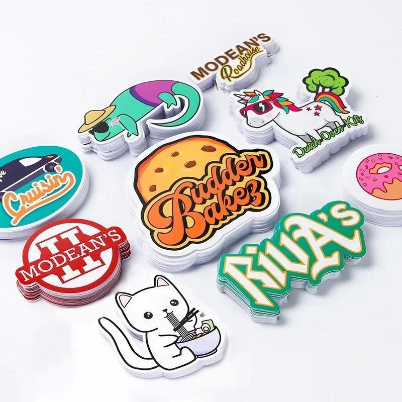 Custom Printing Die Cut Vinyl Stickers , Adhesive Waterproof PVC Label Company Logo Design Cartoon Stickers