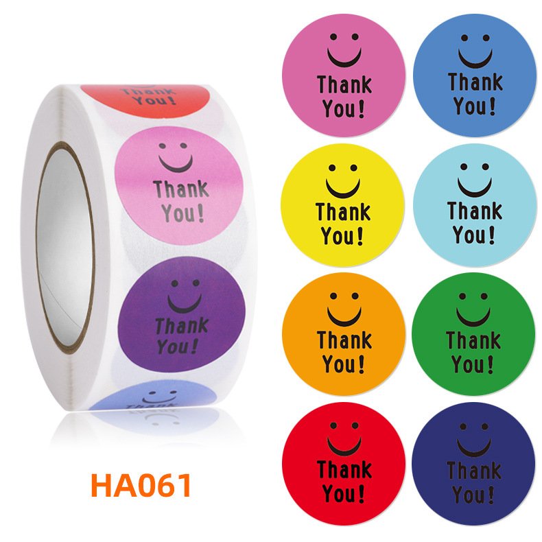 Wholesale factory Roll stickers cute smile face cartoon sticker self-adhesive sticker in stock 500pcs